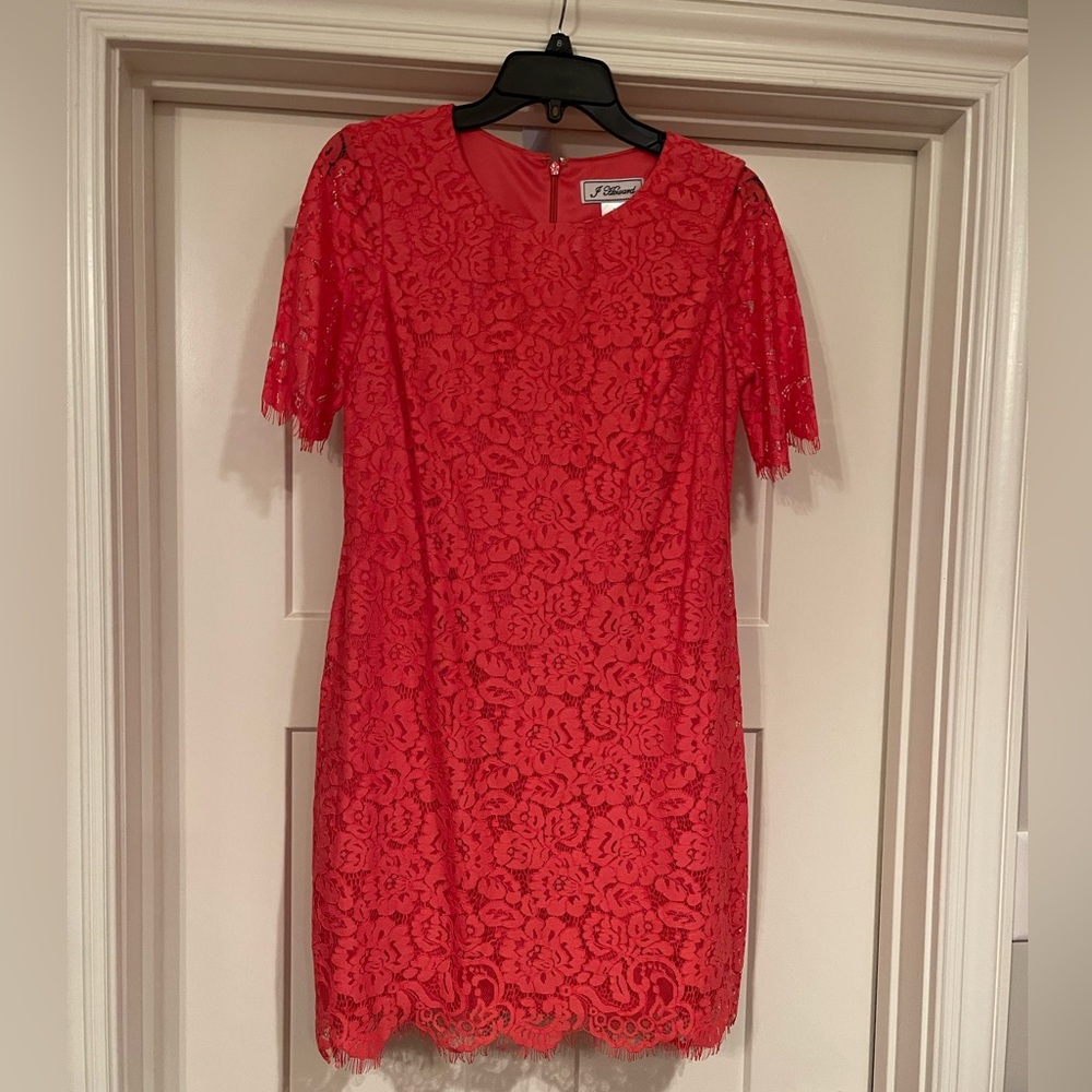 Women’s coral lace size 8 dress.